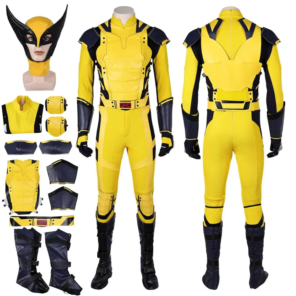 Fantasia Dead Cosplay Pool Wolverine Cosplay Herren Kostüm Verkleidung für Mann Jacke Hose Superhelden Masken Halloween Karneval Anzug