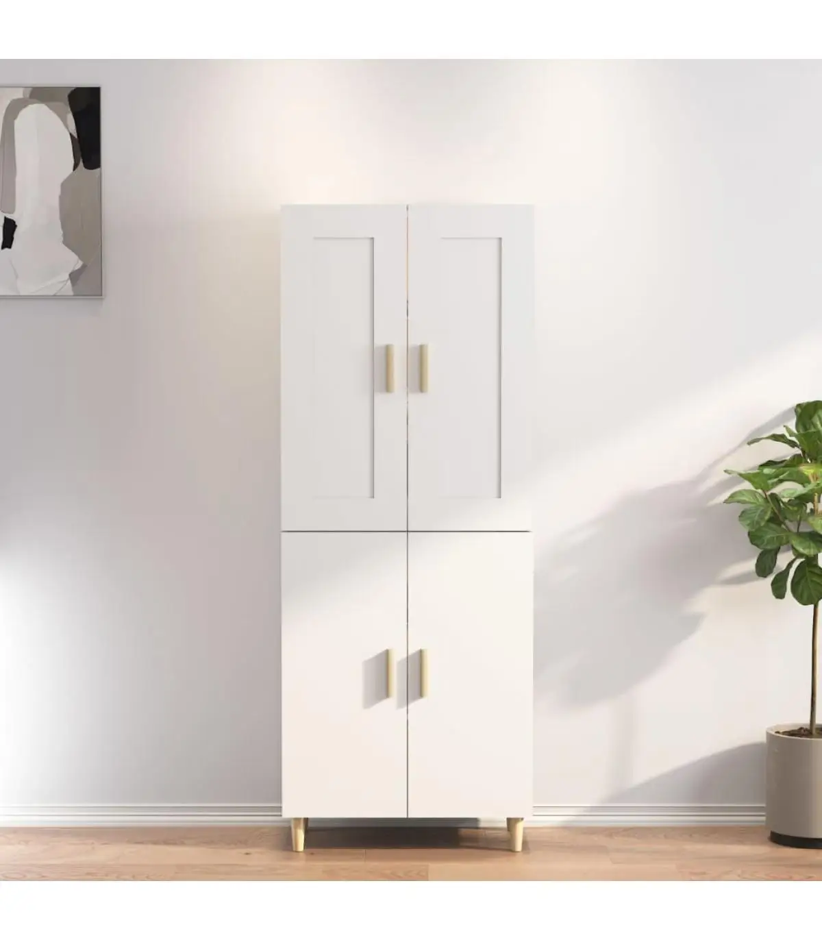 Sideboards high sideboard white plywood 70x34x180 cm