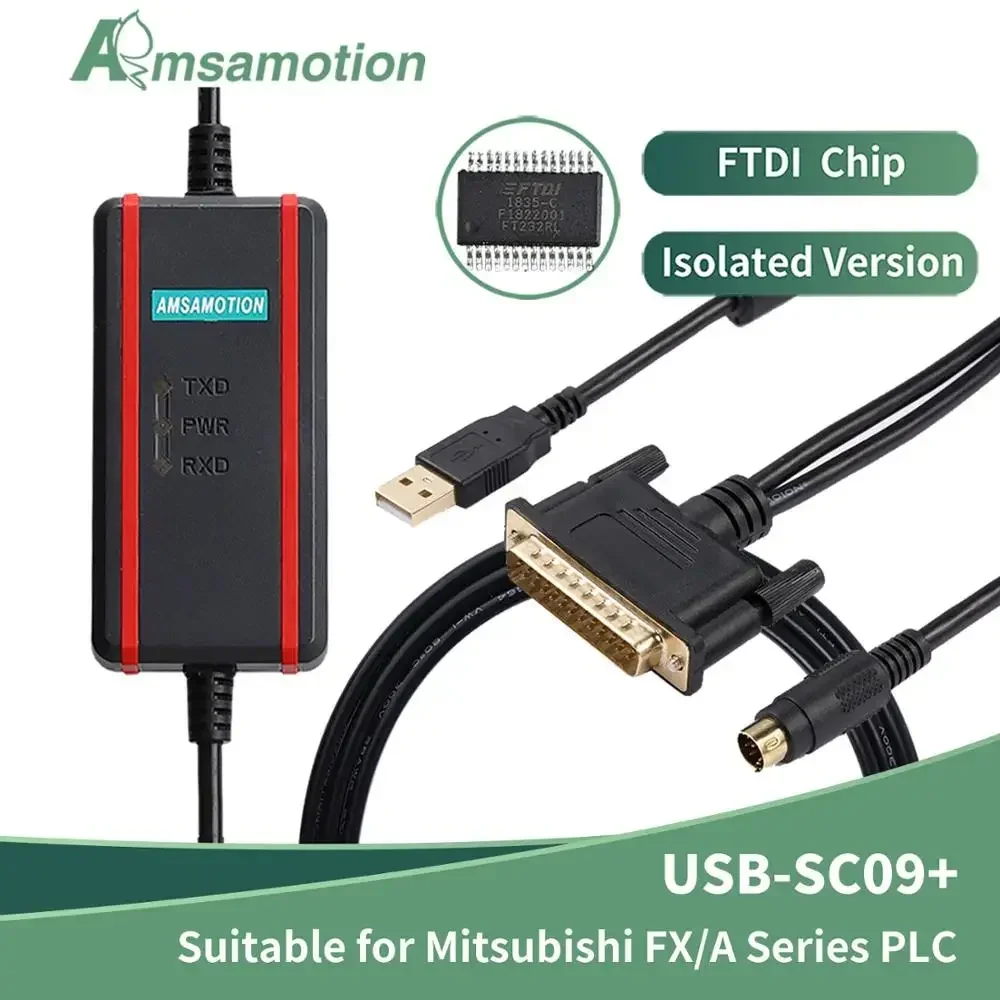 USB-SC09 Suitable for Mitsubishi FX/A Series PLC programming Cable USBSC09 FTDI Chip