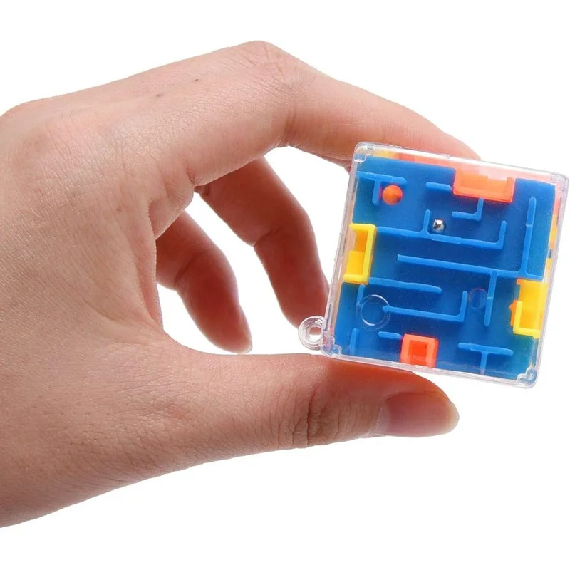 mini labirinto 3D cubo magico puzzle trasparente a sei facce cubo di velocità cubi a sfera rotolante labirinto giocattoli per bambini giocattoli antistress