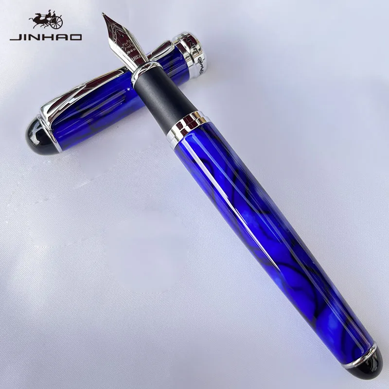 1 Stück Jinhao X750 Füllfederhalter-Set, mittlere Feder, mit Tintenkonverter, silberner Besatz, edles Geschenk, Kalligraphie-Schreibstift – Detail 7