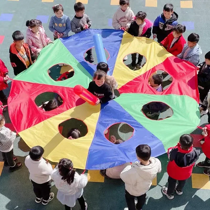 

Kindergarten Hit Hamster Colorful Mat Rainbow Umbrella Parachute Toy Parent-child Activities Game Props Children Outdoor Sports