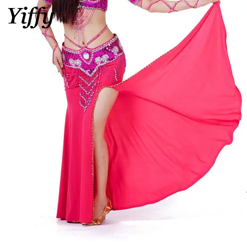 Adult High-End Belly Dance Costume Professional Performances Split Long Skirt  Waves Long Skirt Ladies Theme Party Carnival Wear