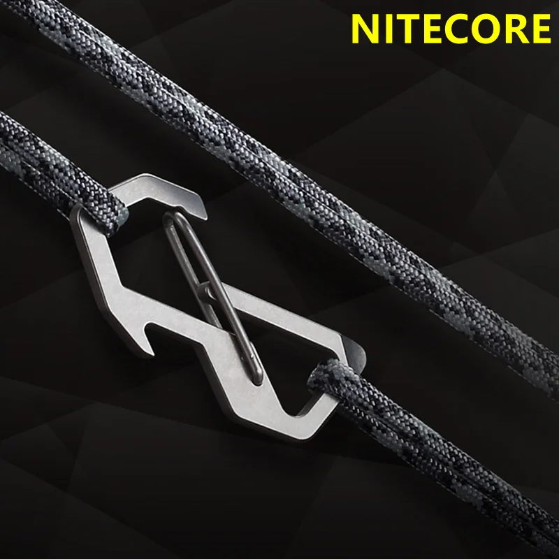 NITECORE NSH10 Multiuse Titanium Snap Hook Anti-corrosion Ultra Lightweight Hanging Tool 45 degress Elastic Spring Gate