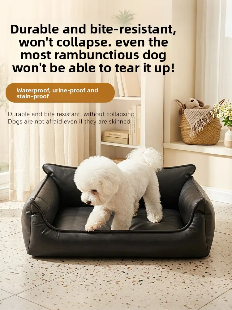 Four Seasons Dog Bed Washable Chew Proof Waterproof Pet Sofa for Small Medium Dogs