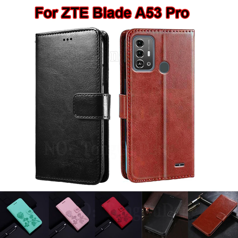 

for чехол ZTE Blade A53 Pro Phone Case Wallet Fundas Leather Cover For Carcasas ZTE Blade A53 Pro A 53 A53Pro 6.52" Mujer Hoesje