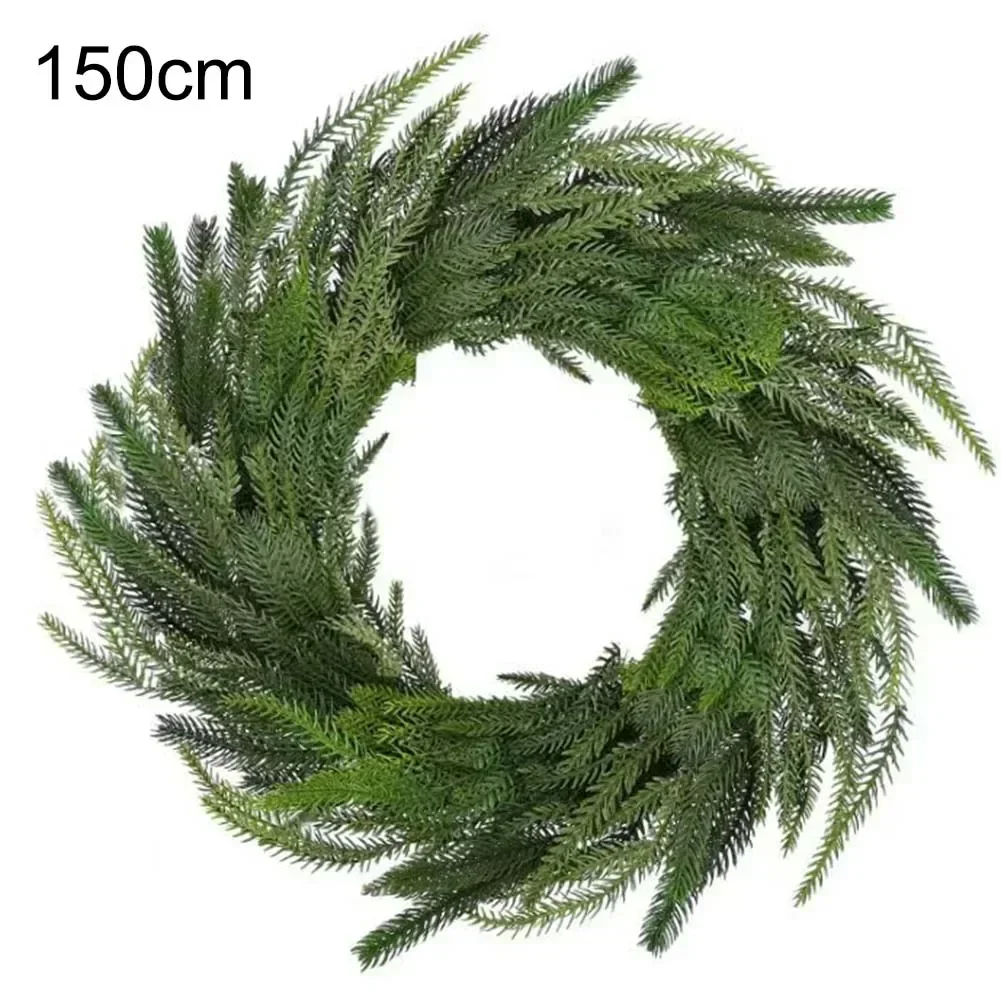 150cm Christmas Artificial Branches Fake Plants Pine Needles Wreath Vine Rattan For Xmas Tree Gifts Box Wedding Flowers Decor