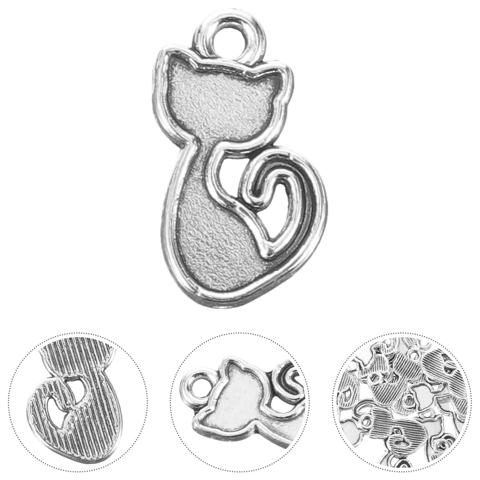 100Pcs Cat Pendants Small Retro Alloy Charms Handmade DIY Necklace Bracelet Earrings Accessories Cat Charms Necklace Pendants