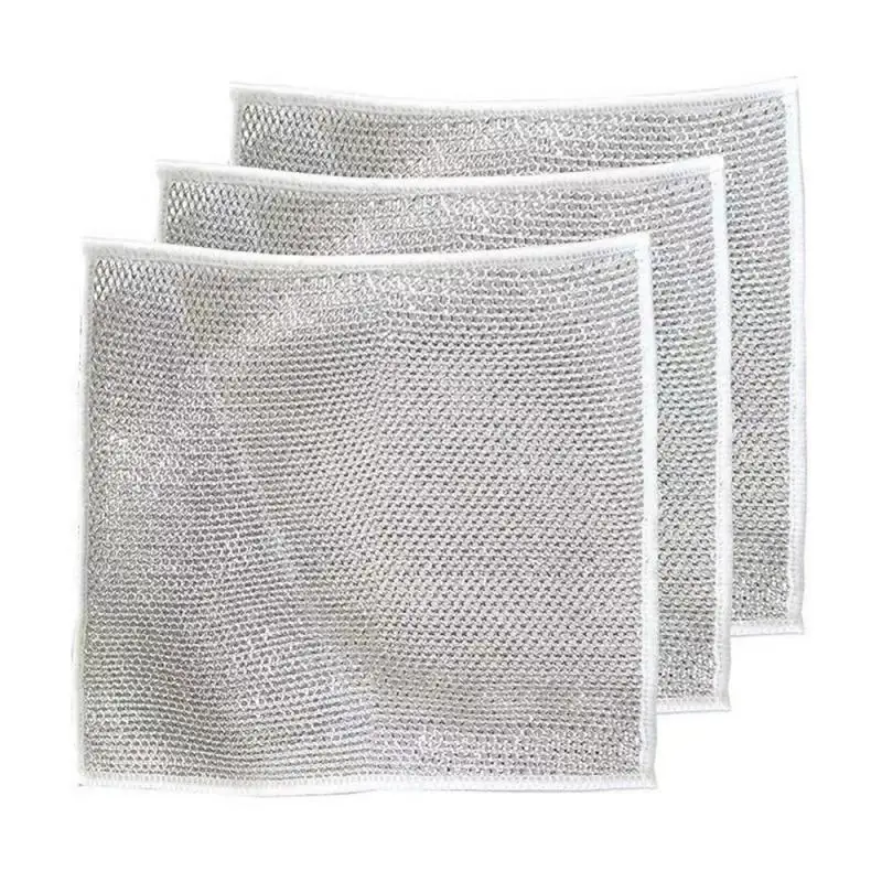 Wet Rag Metallic Line Quick Drying Household Daily Necessities Mesh Rag Effective Cleaning Multifunctional Rag Clean Rag