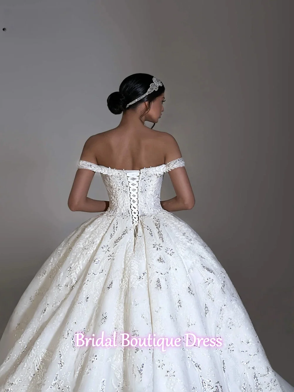 Gaun Pengantin Model Ball Gown Cantik yang Dapat Disesuaikan untuk Wanita, dengan Aplikasi Payet, Tali di Belakang, Gaya Peri, Gaun Pengantin Mewah, Vestidos De