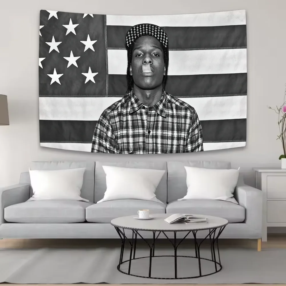 Rapper A-Asap R-Rocky Testing Tapestry Background Hanging Cloth Bedroom Room Decor Aesthetic Tapestry Wall Party