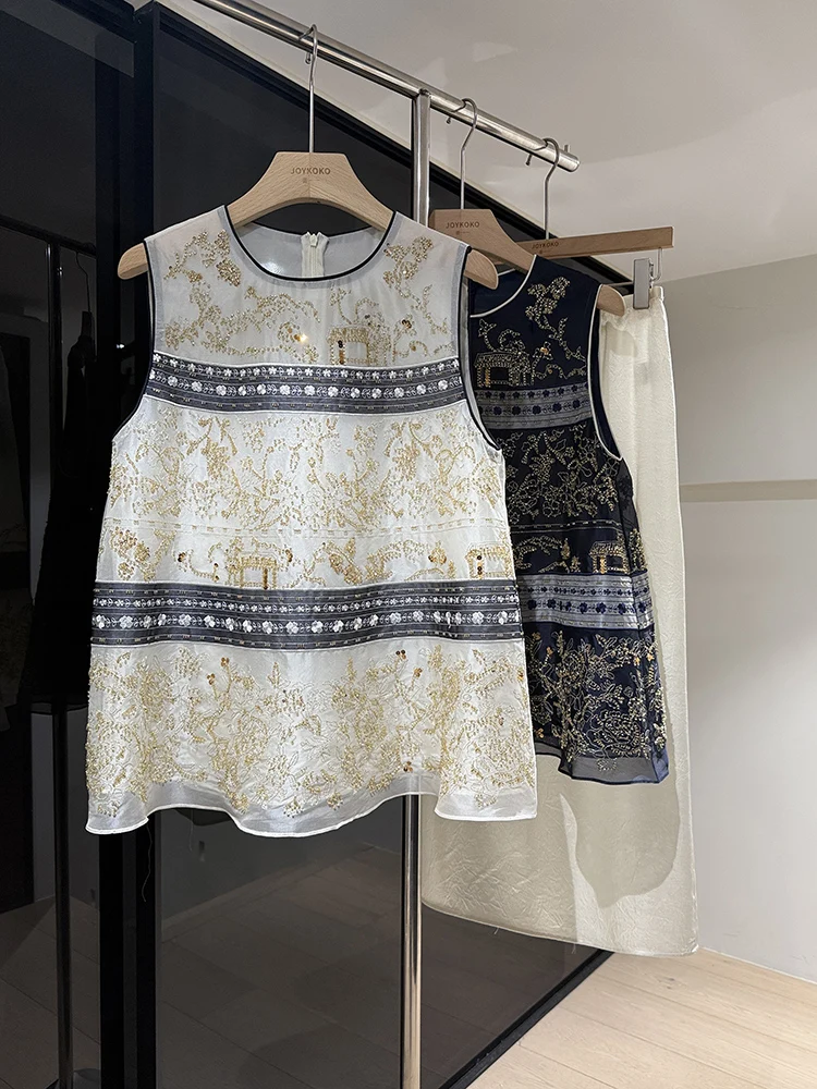 

New Chinese Sle Heavy Embroidery Silk A-Line Svel Overalls Bright Tead Decoration Commute Sle Thin Summer irt