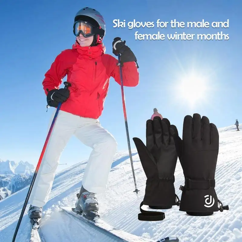 Winter Men Women Ski Gloves Windproof Warm Waterproof Touch Screen Fleece Non-slip Snowboard Snowmobile Cycling Skiing Gloves