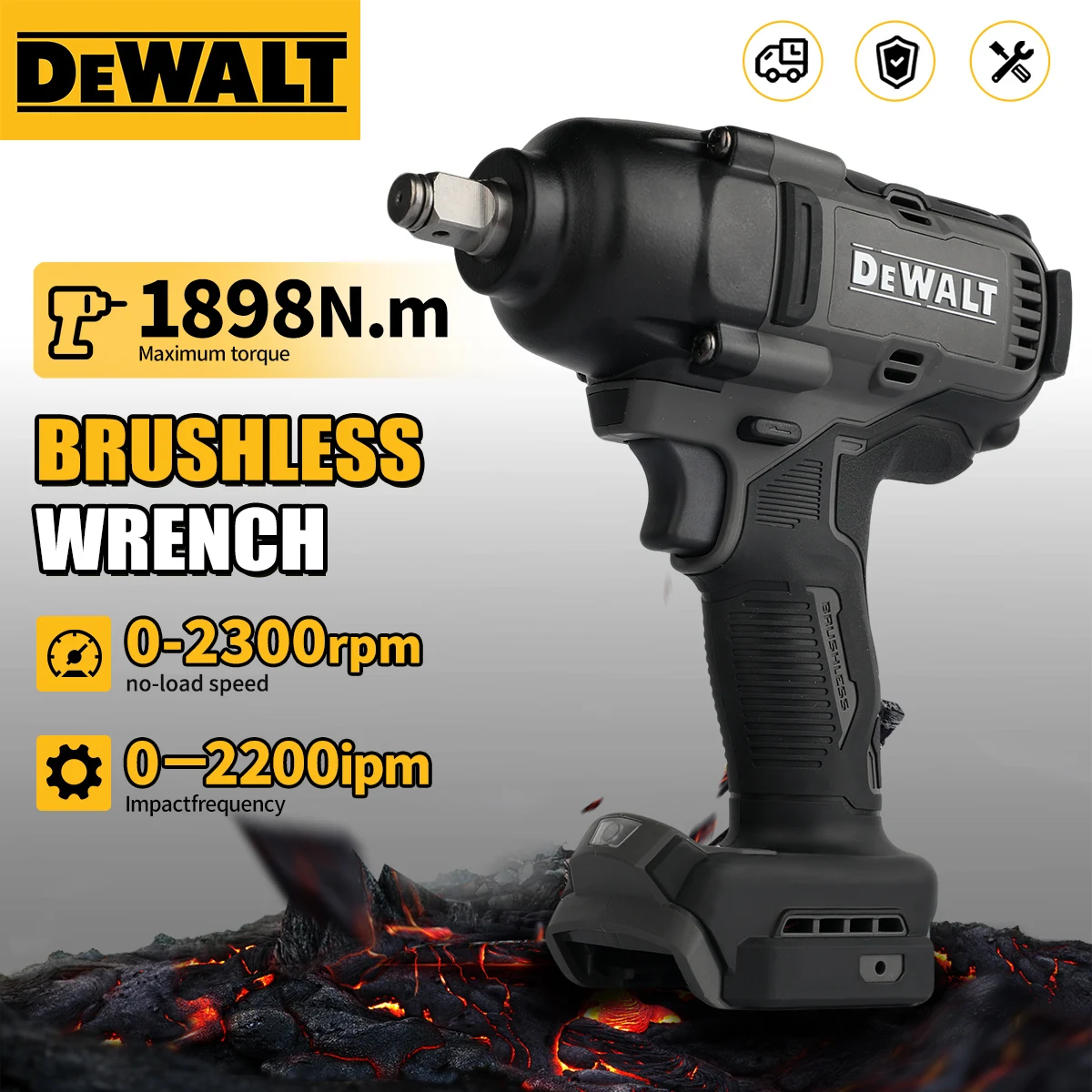 

DEWALT DCF99M Bare Wrench without battery, compatible with all DEWALT 18V lithium battery packs for field maintenance jobs tools