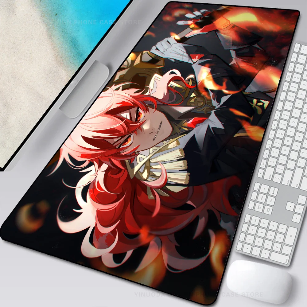 

Diluc Genshin Impact Mousepad Mouse Mat Desk Mat With Pad Gaming Accessories Prime Gaming XXL Keyboard Pad