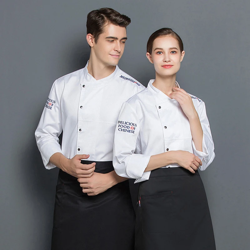 Langarm westlichen Restaurant Koch Jacke Hotel Küche Shirt Catering Männer Kochen Uniform Bäckerei Cafe Frauen Kellner Arbeits kleidung