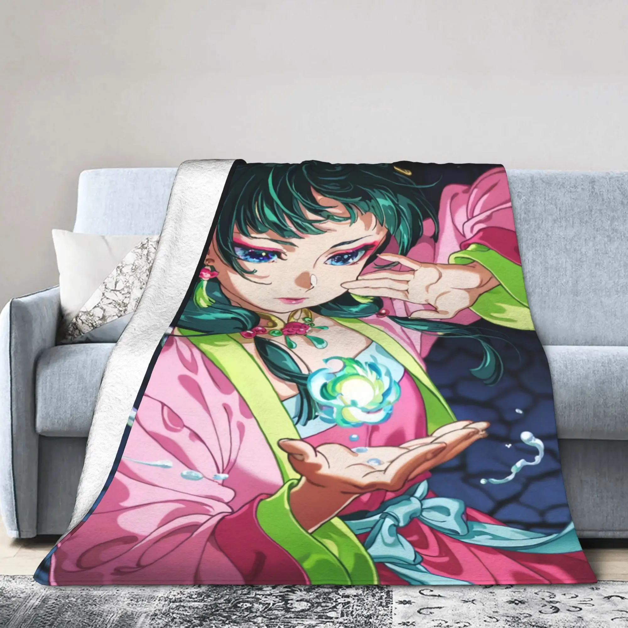 The Apothecary Diaries Anime Blanket Cover Flannel Maomao Lightweight Thin Throw Blankets for Car Sofa Couch Bed Rug