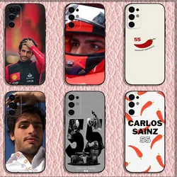 F1 55 C-Carlos S-Sainz Chili Phone Case For Samsung S24,S21,S22,S23,S30,Ultra,S20,Plus,Fe,Lite,Note,10,9,5G Black Soft Shell