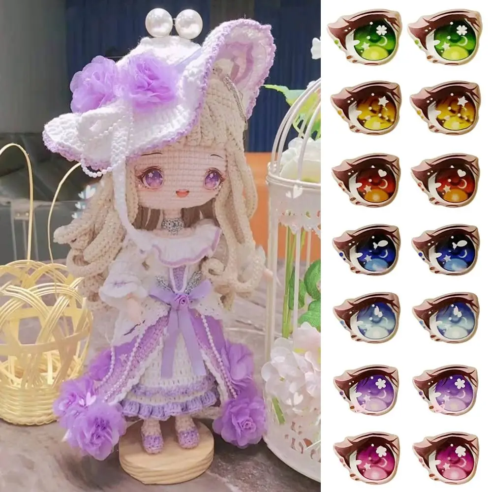 Eye Chips Paper Cartoon Eyes Stickers New 8/10/12/15mm Decals Face Organ Paster Glass crystal Stars Anime Figurine Doll