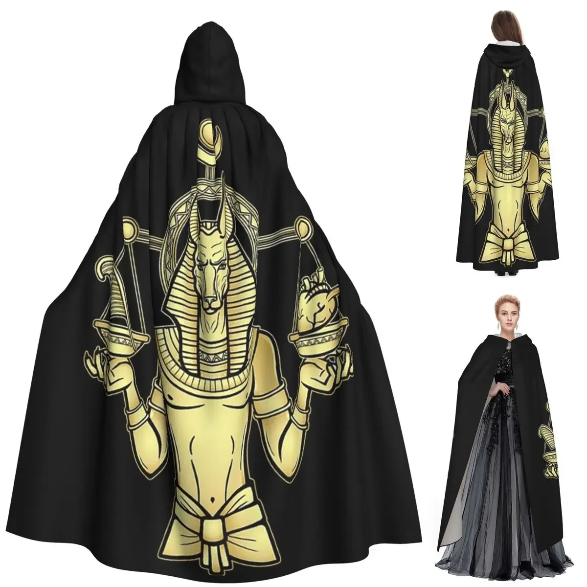 Custom Egyptian God Ra And Seth Long Hooded Cloak Witch Medieval Costume Cosplay Cape HalloweenVampire Adult Unisex