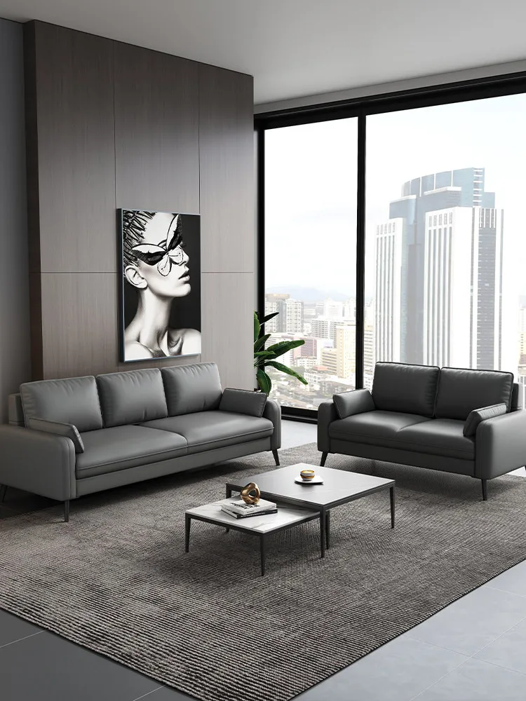 Modern Light Luxury Style Home Furniture Wood Double Three-person Sofa For Office Apartment Hotel Clothing Store Reception Area