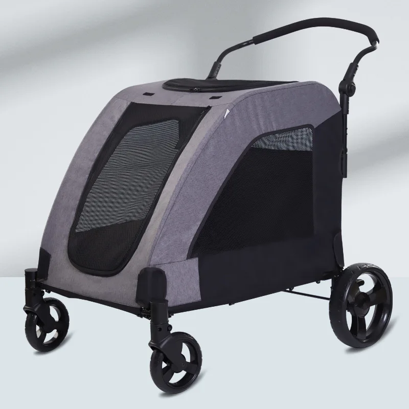 Pet Stroller Hot Selling Medium-sized Pet Carts in Europe America Large Space Dog Carts Multiple Elderly Disabled Cat Pet Carts