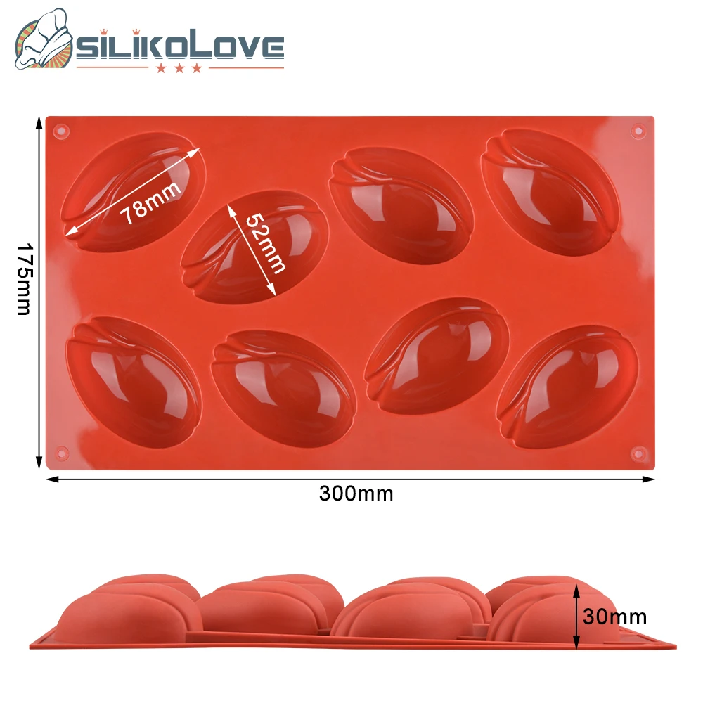 SILIKOLOVE 8 Cavity Tulip Cake Decorating Mold Silicone Mold for Baking Mousse Cakes Bakeware Tools