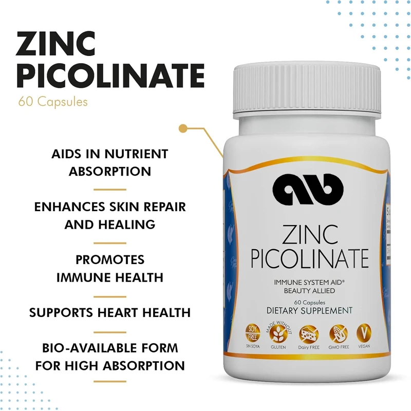 

Zinc picolinate - immune system aid, bioavailable form - gluten free, soy free, dairy free, GMO free, vegan