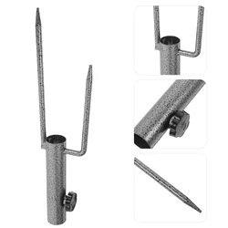 1pc Beach Umbrella Anchor Metal Spike Stand Holder Outdoor Sand Ground Tilt Base Thumb Screw Easy Setup No Tools Parasol