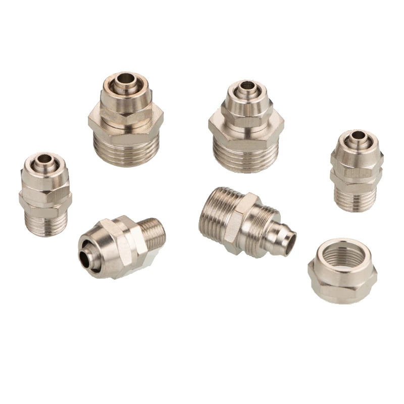 5Pcs Pneumatic Air Fitting PC4 6 8 10 12 14 16mm Thread M5 PT1/8  3/8 1/2 1/4 Quick Lock Connector For Pipe Tube Hose