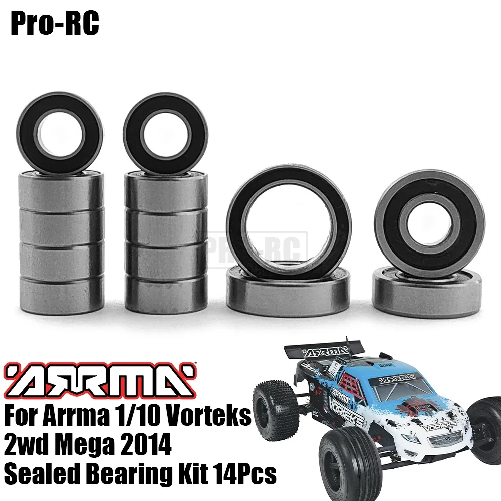 

For Arrma 1/10 Vorteks 2wd Mega Stadium 2014 Sealed Bearing Kit 14Pcs Rc Car Part