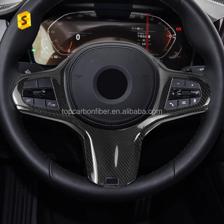 Real Carbon Fiber Steering Wheel Frame Trim Sticker for  G20 G29 Z4 Car Interior Trim Accessories