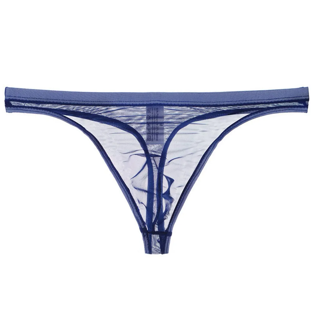 Sexy mannen Ultradunne Ademende Strings Thongs Ondergoed See Through Mesh Ardennen Pouch Slips Lage Taille Man Slipje