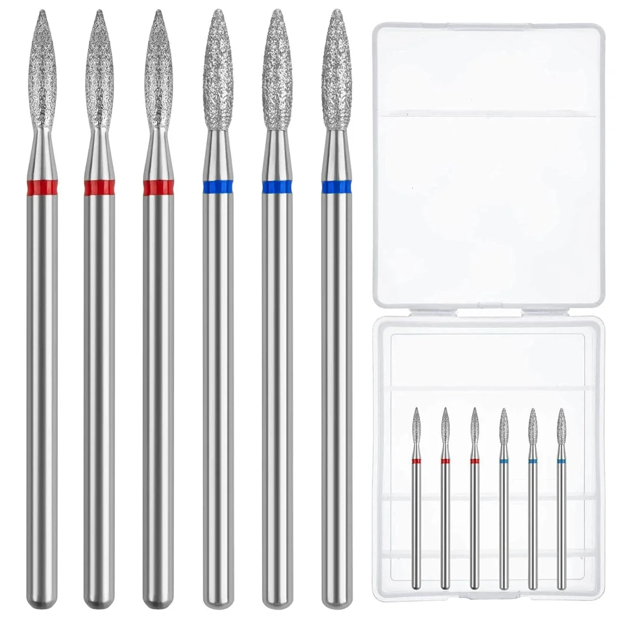 6pcs/SET Nail Dill Bits Diamond Milling Cutter for Manicure 3/32" Burr Electric Nail File Cuticle Remover Tool image 4