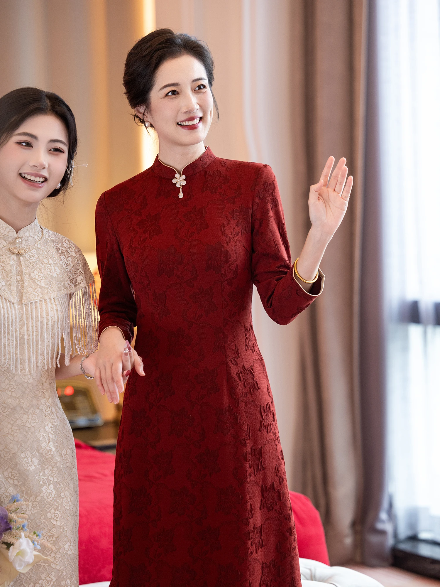 retro-red-flag-robe-wedding-dr-floral-embroidery-pleated-mid-length-long-sve-warm-wedding-guest-dr-for-mom