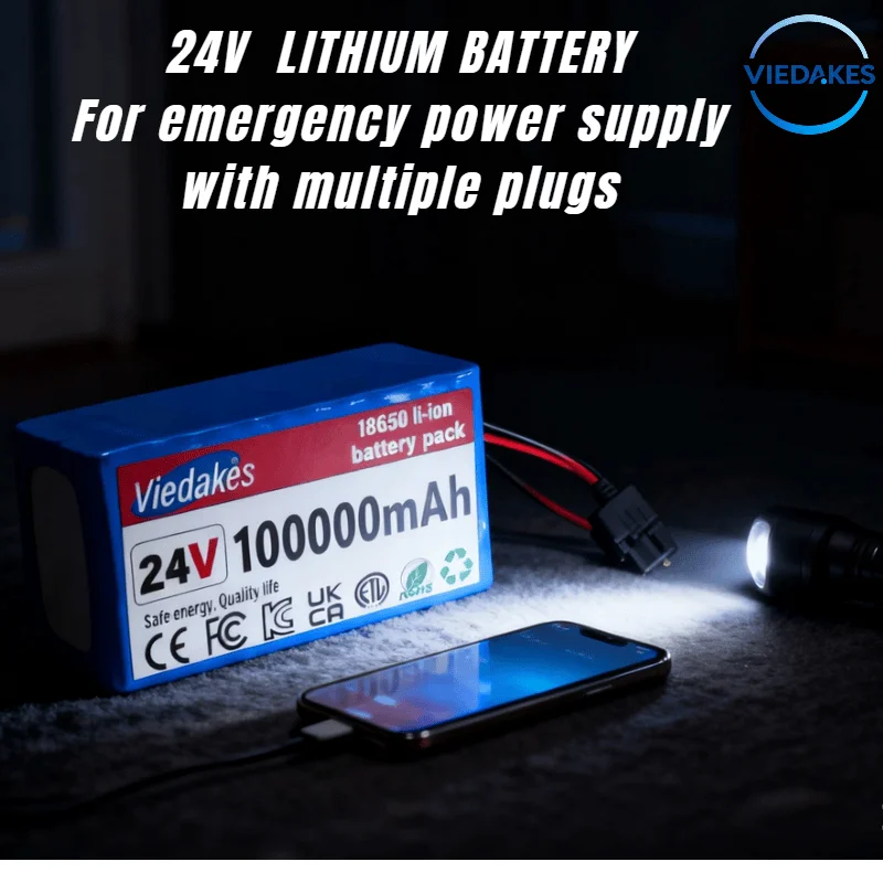 

18650 Rechargeable 24v Lithium Battery Pack 7S3P 29.4V 100Ah with BMS Suitable for 24V - 29.4V motors+2A Charger