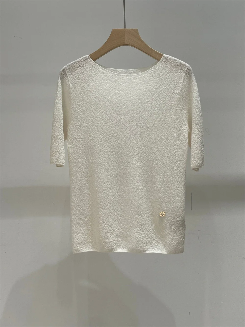 

Summer Women's Clothing Slim Fit Short Sleeve Thin Versatile Casual Knit Top