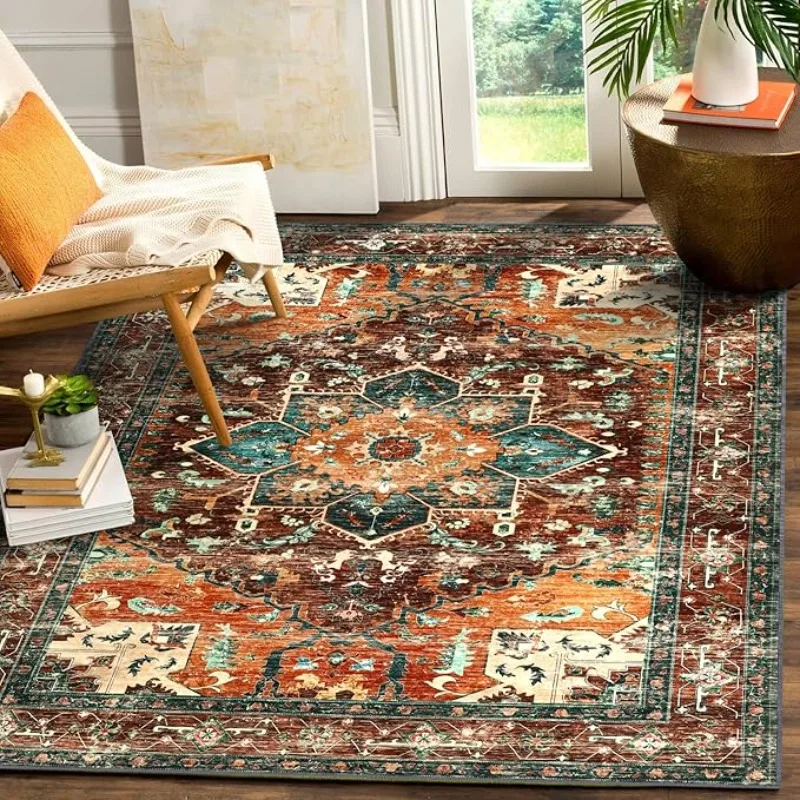 

Bohemia Vintage Area Rug for Living Room Bedroom Non-Slip Rug European Ethnic Style Decoration Kitchen Coffee Table Floor Mat