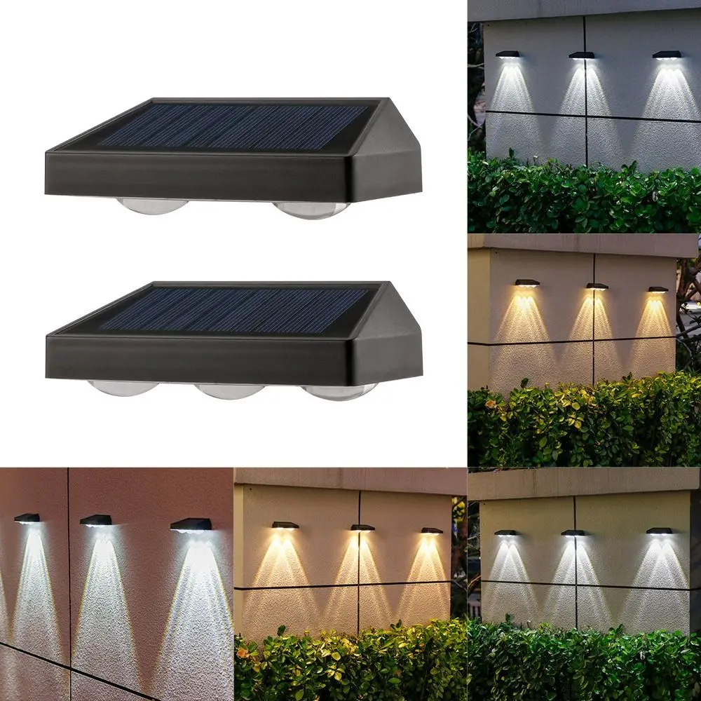 

2LED Waterproof Solar Wall Lamps White Light Warm Light Night Outdoor Street Light Lighting Time 6-12 Hours 3LED