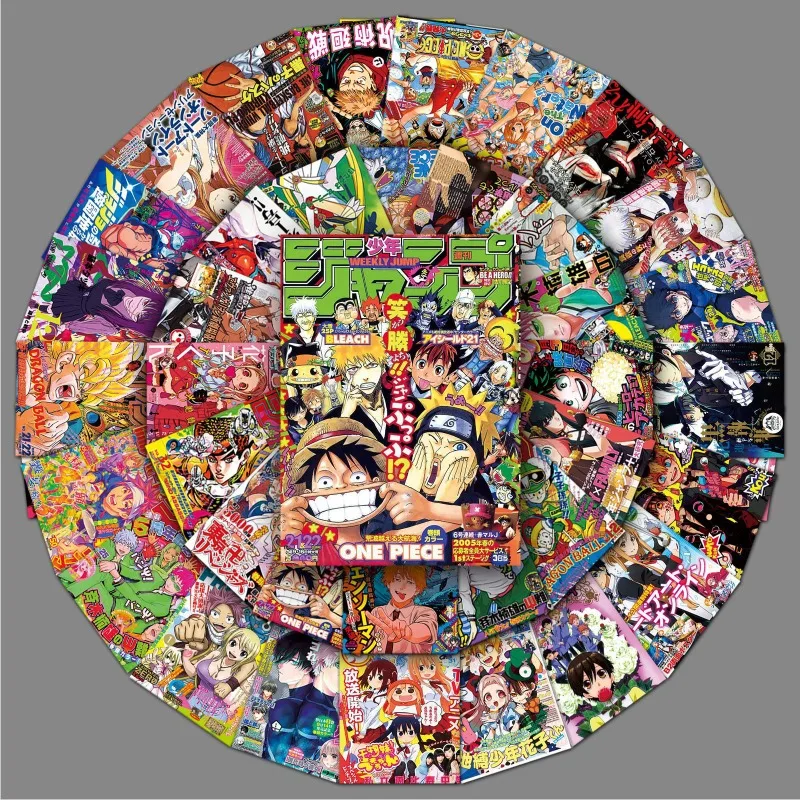 

51pcs Mix Anime Stickers for Kids ONE PIECE Jujutsu Kaisen Dragon Ball Poster Sticker DIY Car Wall Cool Cartoon Decals Toy