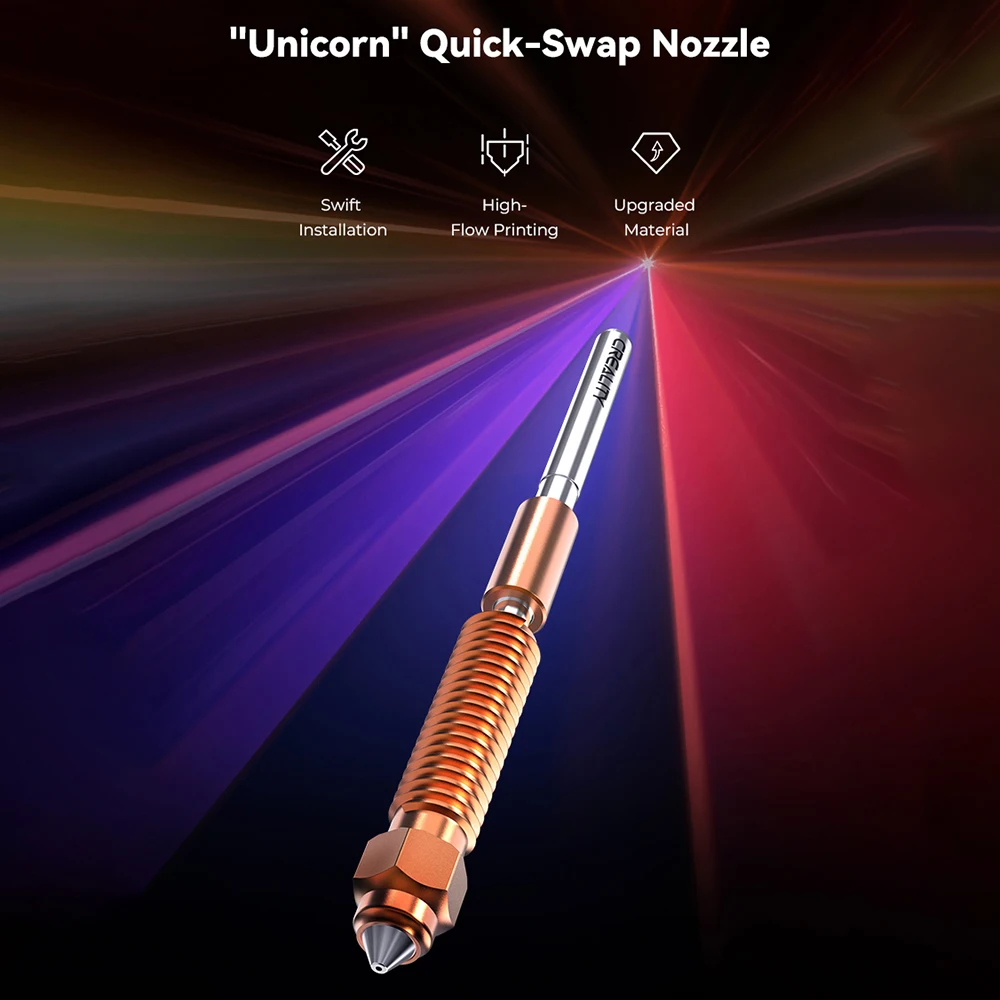 

Creality 0.6mm "Unicorn" Quick-Swap Nozzle Supporting High-speed Printing 600 mm/s Suitable for K1(2024), K1 Max(2024) K1C SE