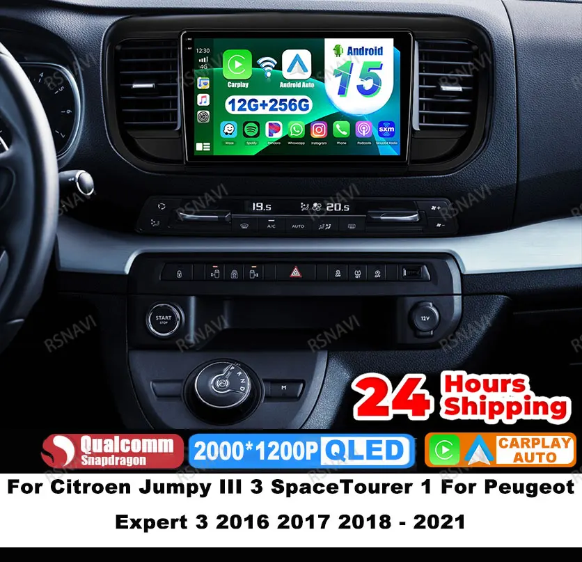 

Автомобильный радиоприемник Android 15 для Citroen Jumpy III 3 SpaceTourer 1 для Peugeot Expert 3 2016 2017 2018-2021 Мультимедиа Qualcomm BT DVD