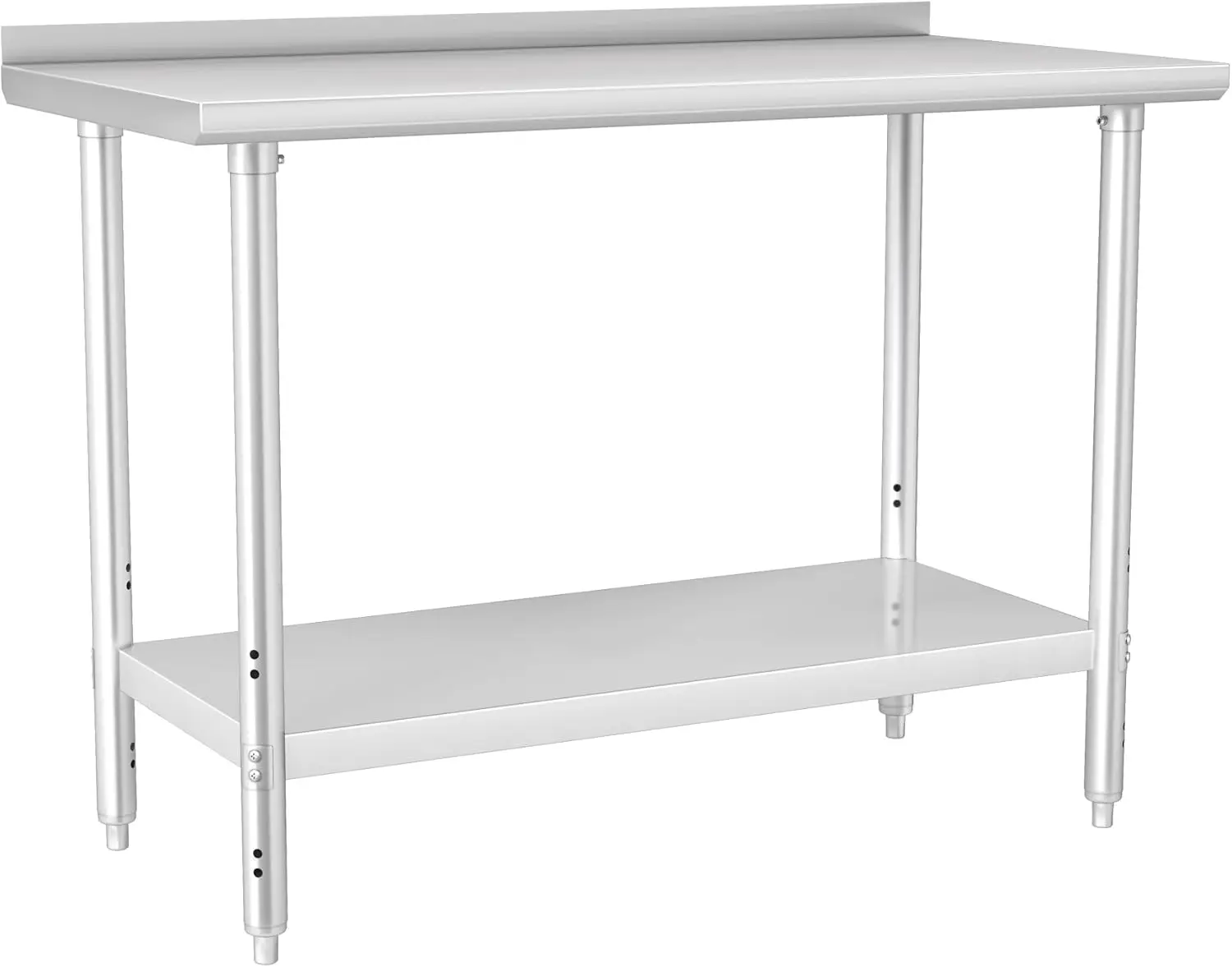 

HARDURA All Stainless Steel Table 24X48 Inches Metal Commercial Kitchen Prep Table with Adjustable Undershelf and Backs