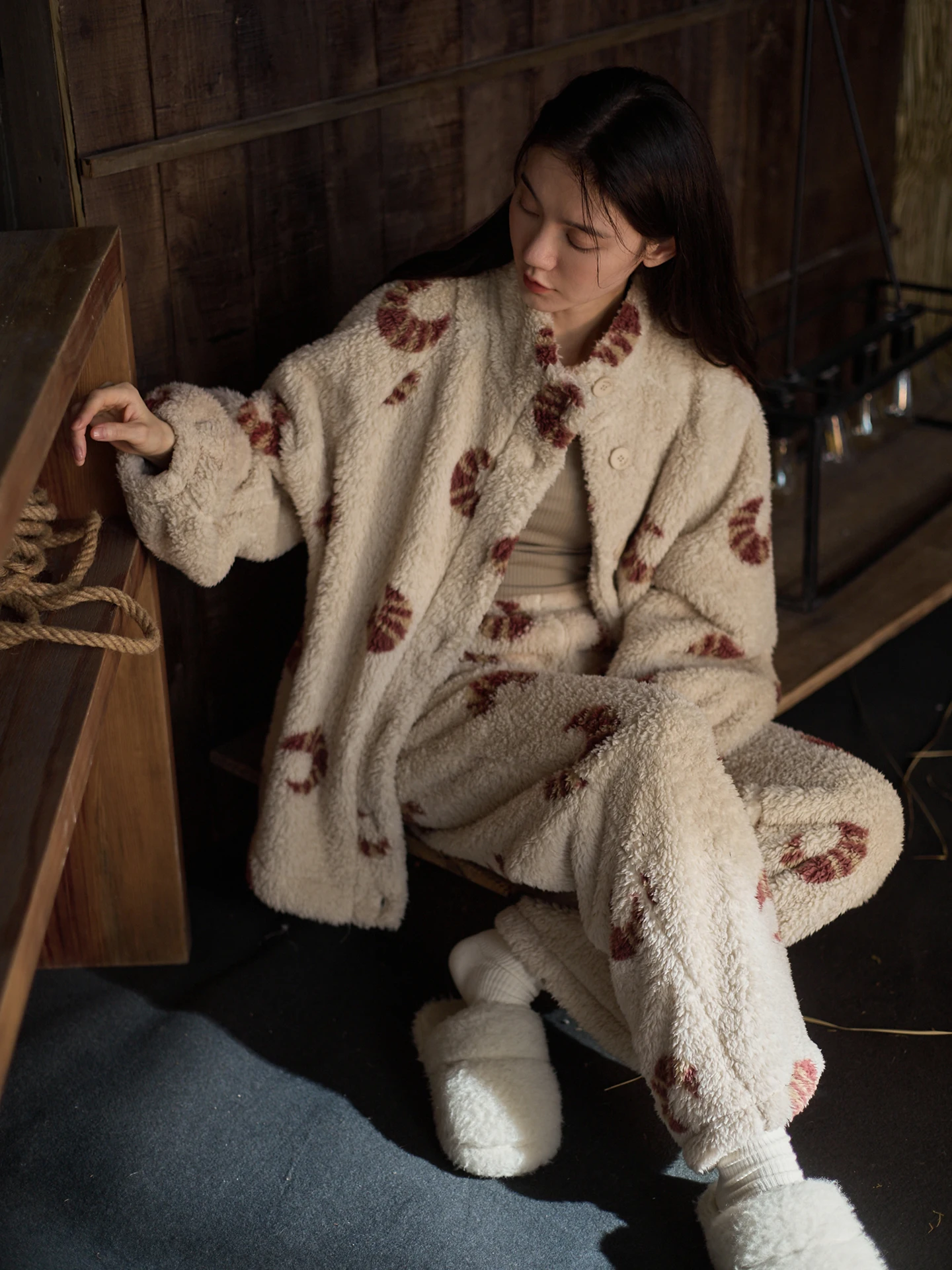 pyjama-long-thiened-fce-pour-femmes-vetements-de-maison-antistatiques-tissu-polyester-doux-vetements-d'hiver