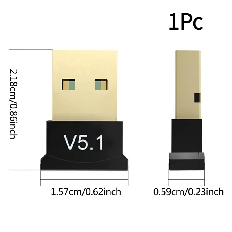 1Pc Wireless USB Bluetooth 5.1 Adapter Bluetooth Transmitter Music Receiver Adapter for PC Laptop‘