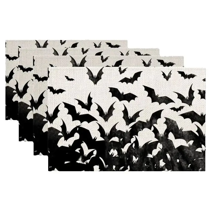 Halloween meal flag cotton linen printed table mat living room dining table decoration dining table mat cross-border western res