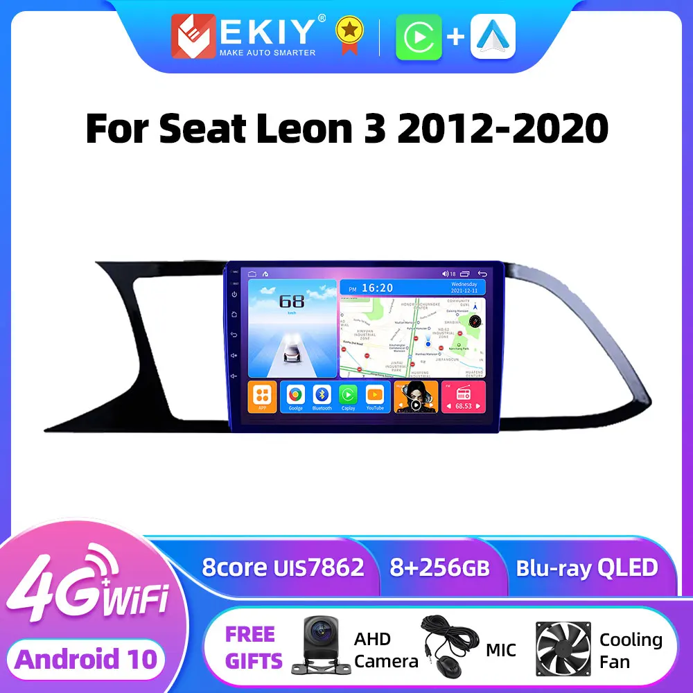 

Автомагнитола EKIY QLED DSP Android для Seat Leon 3 2012-2020 стерео автомобильный мультимедийный видеоплеер GPS навигация 4G Carplay 2din DVD