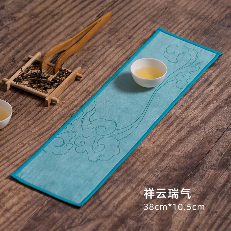 Painted Tea Towel Absorbent Thickened Cleaning Cloth Absorbent Clay Teapots Tea Towel Mat Tea Ceremony Tea Napkin