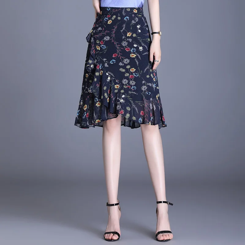 

ZUZK летняя нерегулярная шифоновая юбка женская новая одношаговая юбка с высокой талией хип-юбка Y2k юбка женская юбка Jupe 4 цвета