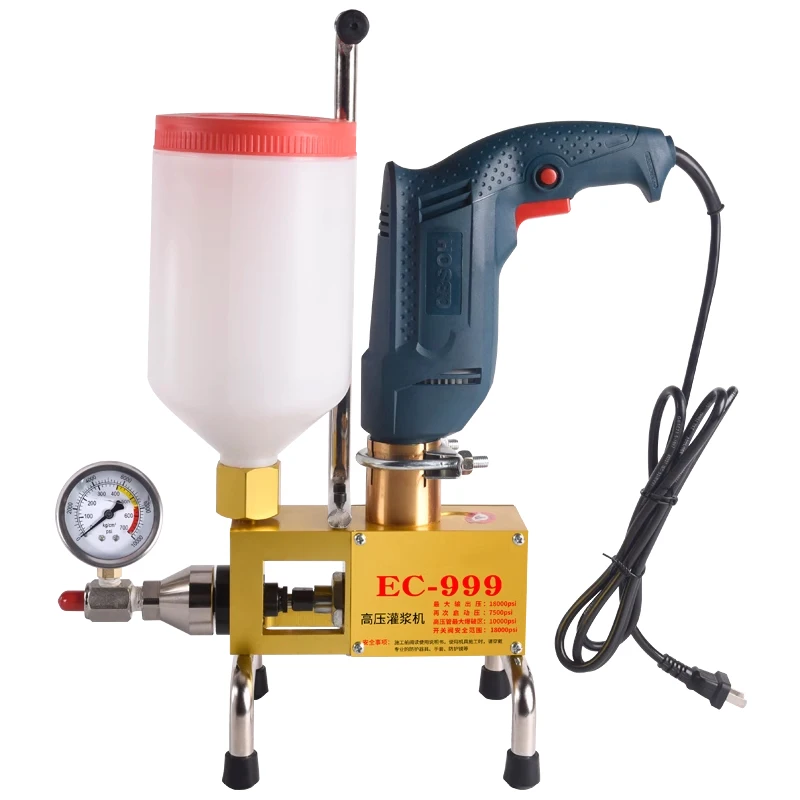 999/910W Epoxy injection pump Epoxy / Polyurethane foam Grouting Machine Steel Hose concrete repair crack 999 high quality grout